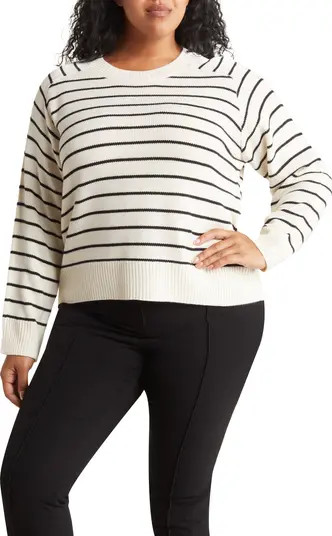 T Tahari Saddle Striped Crew Neck Sweater | Nordstromrack | Nordstrom Rack