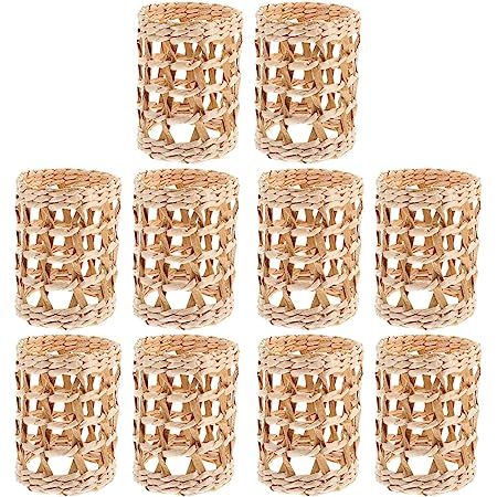 MadeTerra Set of 6 Pack Wicker Woven Cup Holders Heat Resistant Hand Woven Drink Glass Cup Holder... | Amazon (US)