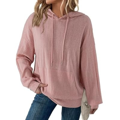 Dokotoo Hoodies for Women Casual Long Sleeve Textured Knit Loose Drawstring Hoo… | Amazon (US)