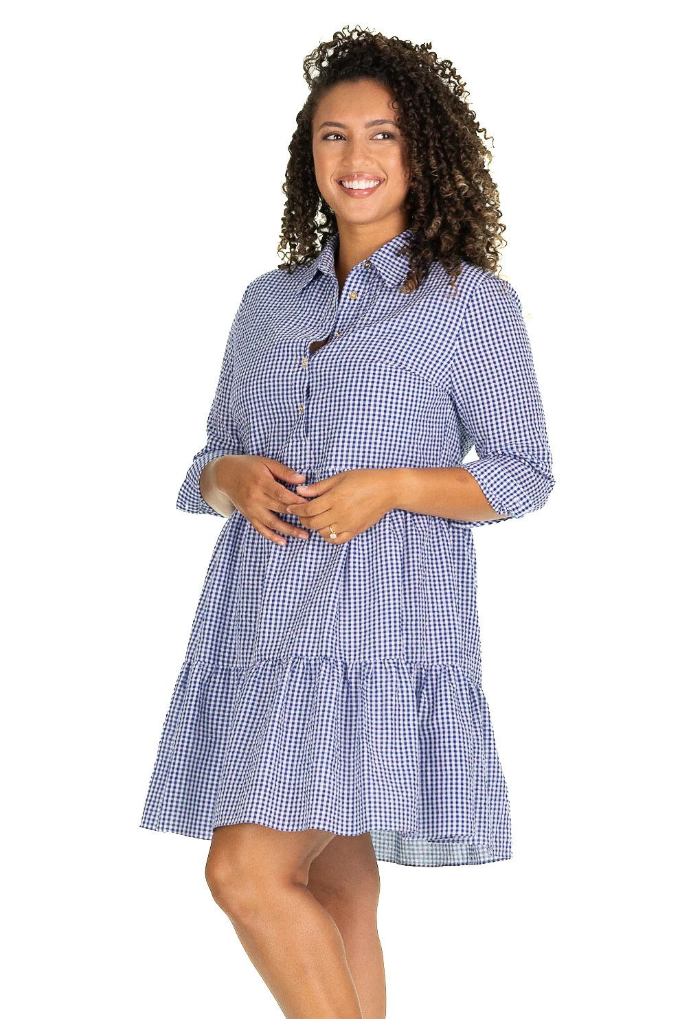 The Murphy Dress in Navy Gingham - Duffield Lane | Duffield Lane