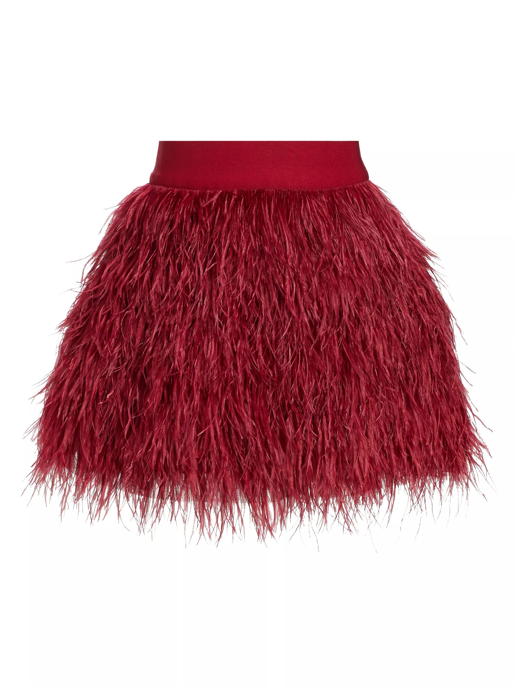 Cina Ostrich Feather Miniskirt | Saks Fifth Avenue