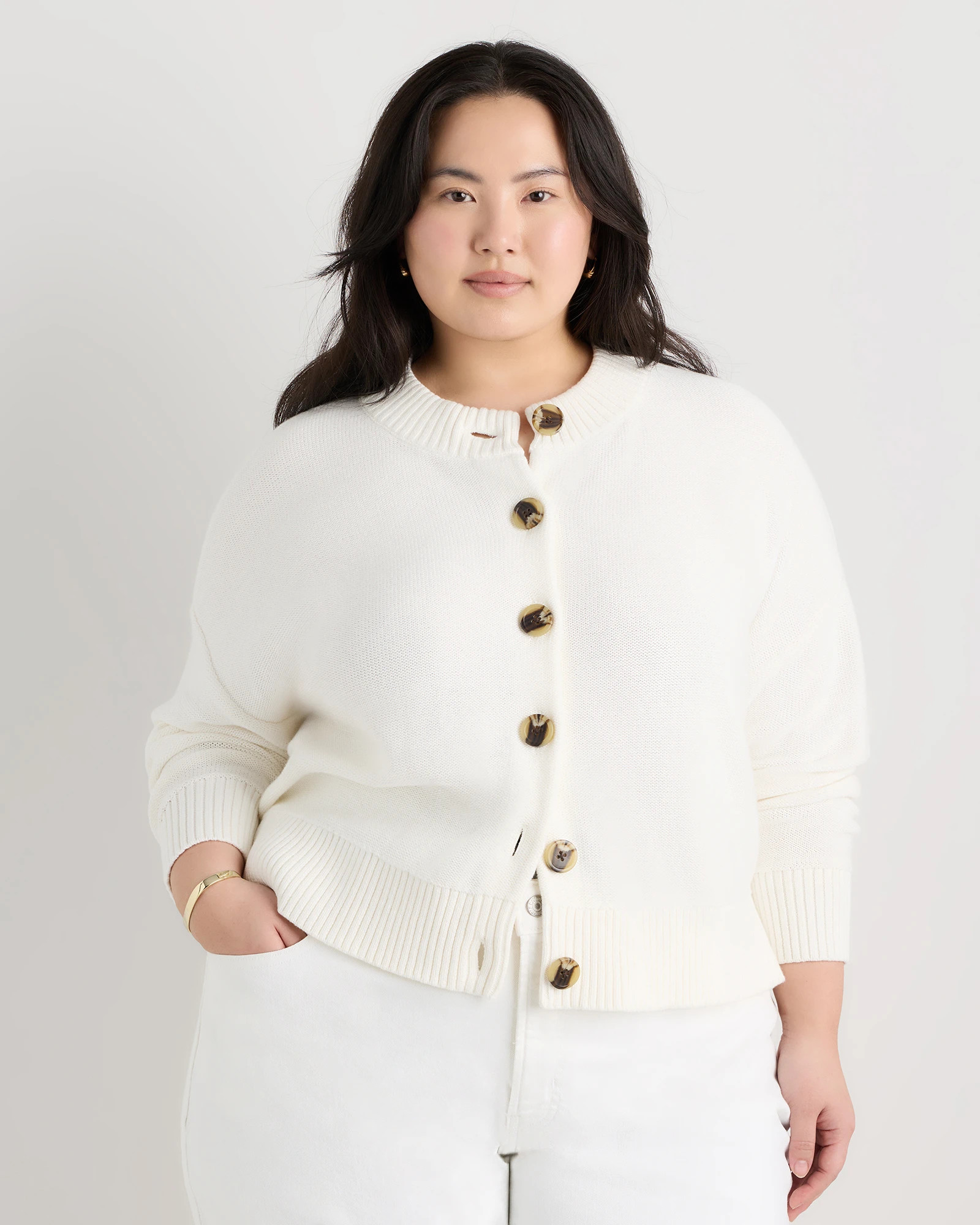 100% Organic Cotton Cropped Cardigan | Quince
