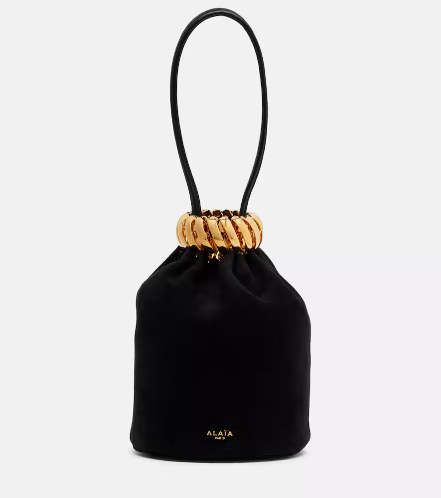 AlaÃ¯a Motion Mini embellished suede top-handle bag | Mytheresa (US/CA)