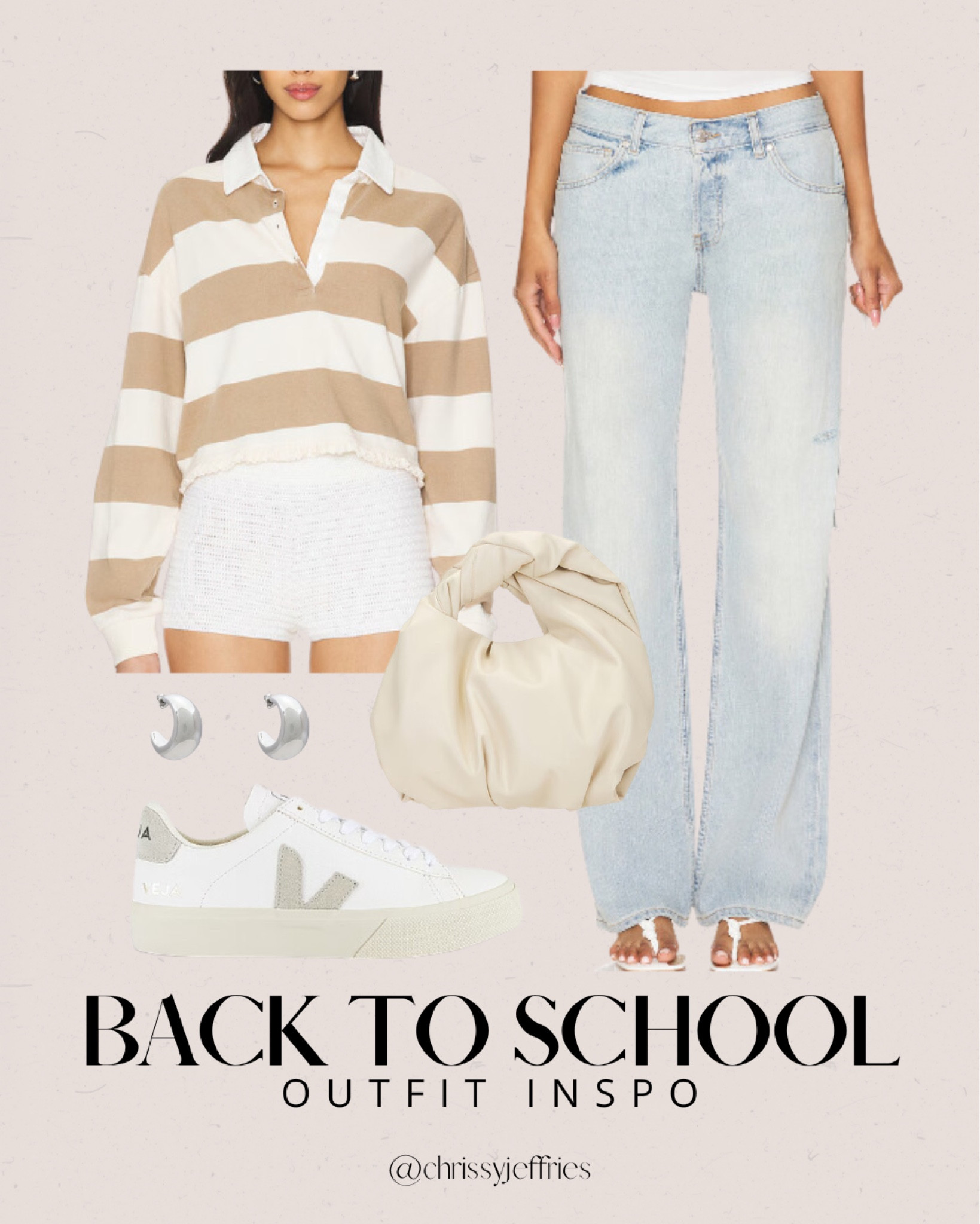 Get ready for the new school year with this casual and comfortable back-to-school outfit idea. This look features a cozy striped sweater, light wash jeans, and trendy white sneakers for a laid-back yet stylish vibe. Complete the ensemble with a chic beige bag and simple silver earrings. Perfect for a day of classes and campus activities! 

#BackToSchoolFashion #CasualOutfits #TrendySchoolStyle #ComfyCampusLooks #StudentFashionInspo

#LTKworkwear #LTKsummer