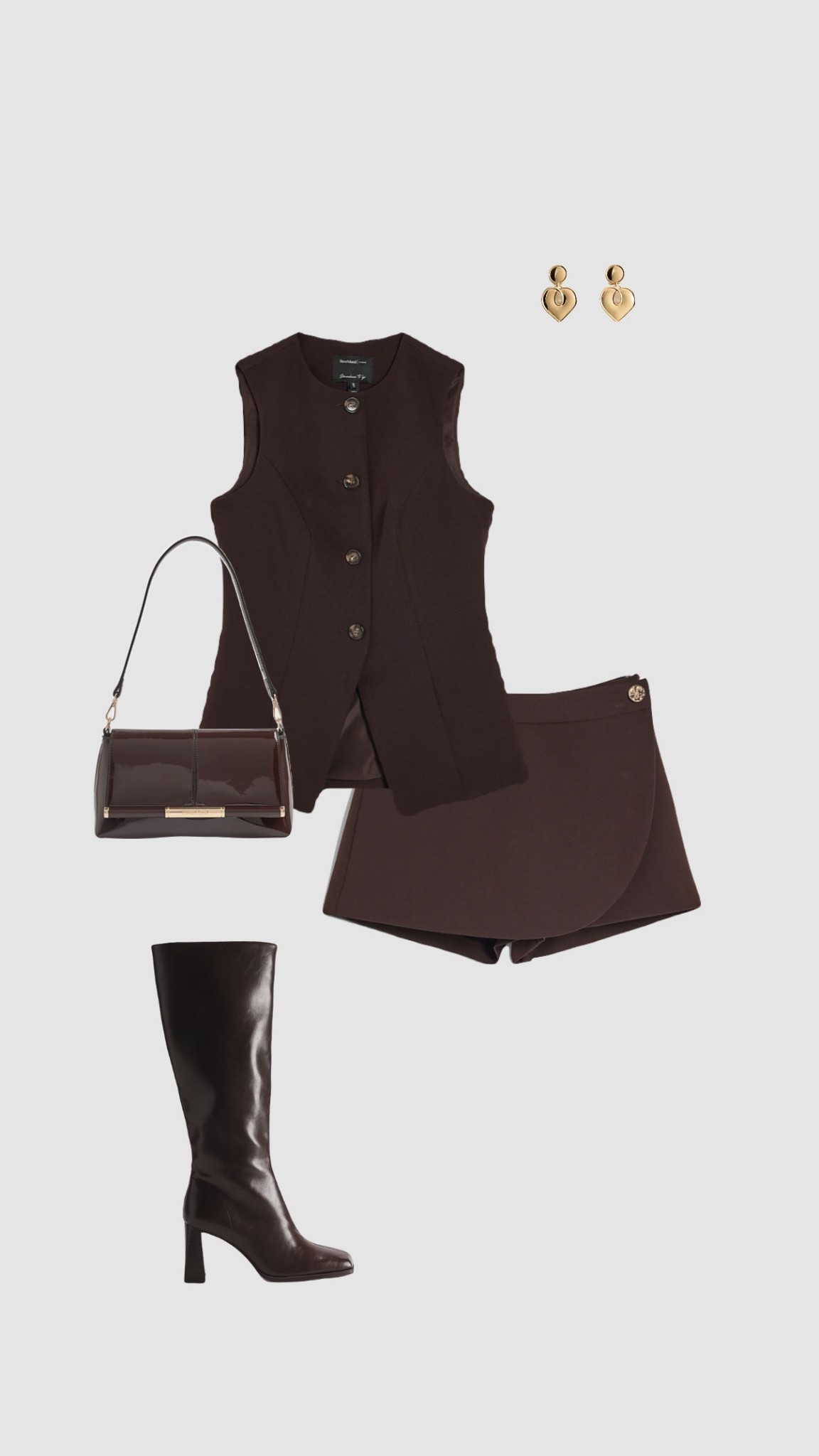 Date Night Outfit Inspo ✨🤎

Sorry not sorry for the spring/summer daydreaming ☀️ This tailored brown waistcoat and high-waisted skort co-ord with strappy heels and a beachy clutch? Obsessed 🤩 Ideal for a winter sun getaway - and it comes in so many fun colours!

I’ve styled it here with some knee high heeled boots as a more weather appropriate look. Add a tailored longline coat & maybe even layer a long sleeve top underneath for extra cosyness. Finish off the outfit with a pair of fleece lined tights to keep you warm! 

• date night outfits evening night out outfit dressy outfit club outfit party outfits Valentine’s Day outfit women chocolate brown outfit vacation outfit•

#LTKtravel #LTKdatenight #LTKpartywear
