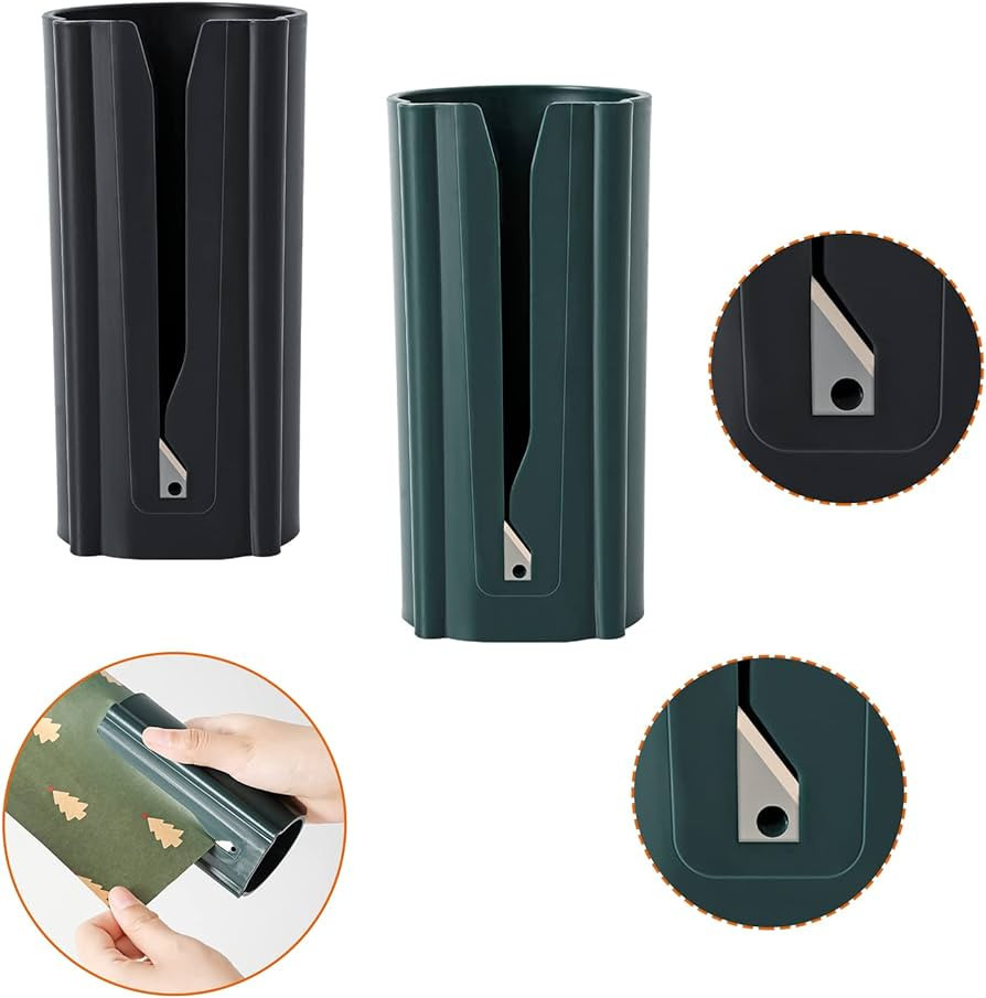 Christmas Wrapping Paper Cutter Tool Tube, Sliding Gift Wrap Cutter,Kraft Paper roll Slitter Cutt... | Amazon (US)