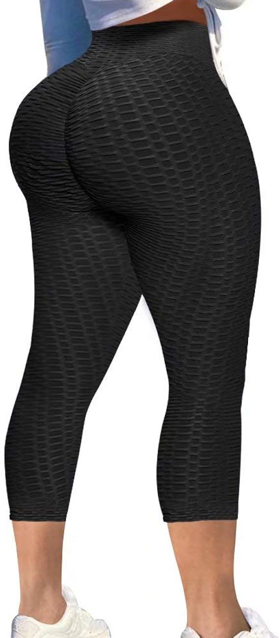 Anti Cellulite Textured Lifting Leggings for Women Scrunch High Waist Yoga Pants Butt Lift Tummy ... | Amazon (US)