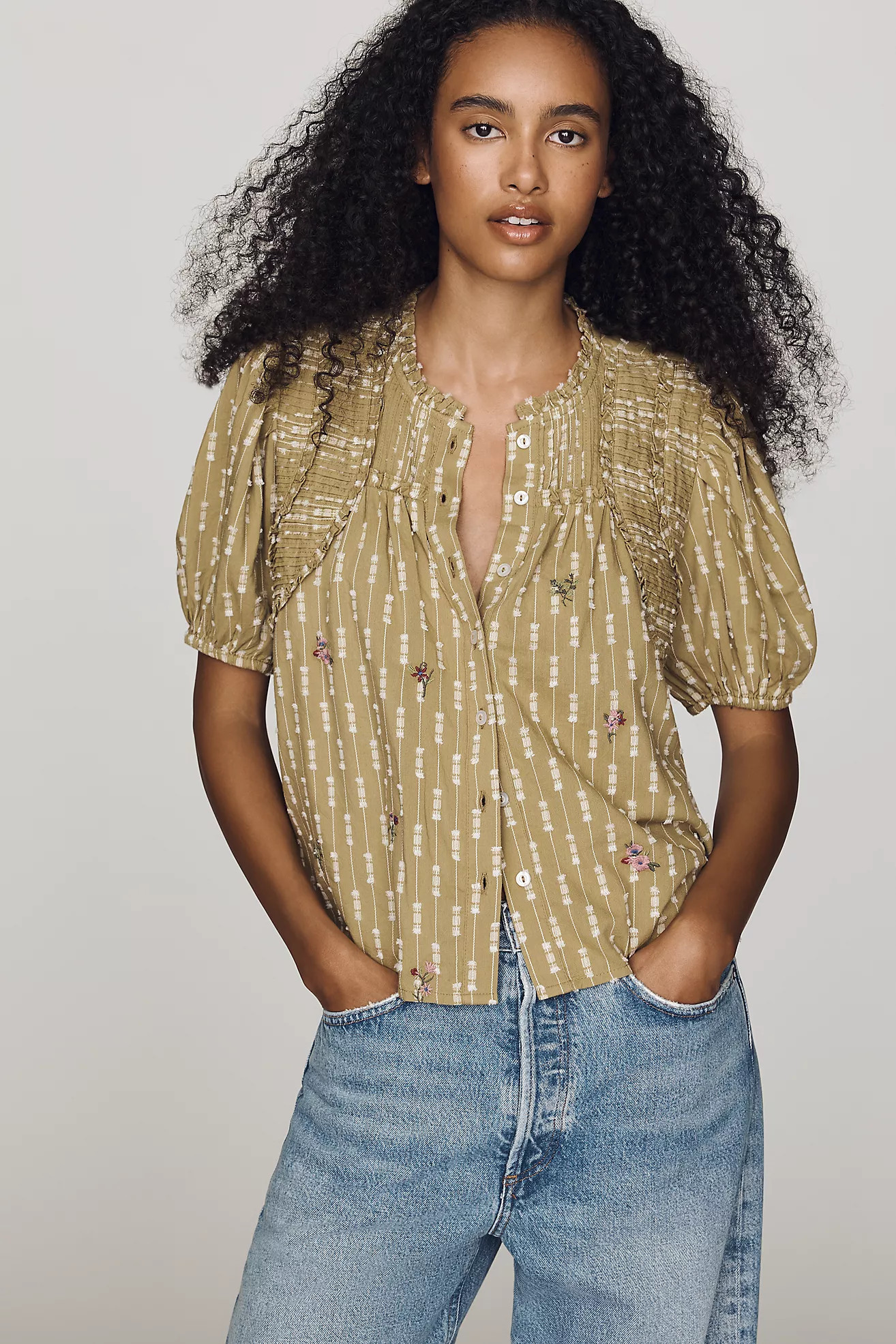 By Anthropologie Crop Swing Top | Anthropologie (US)