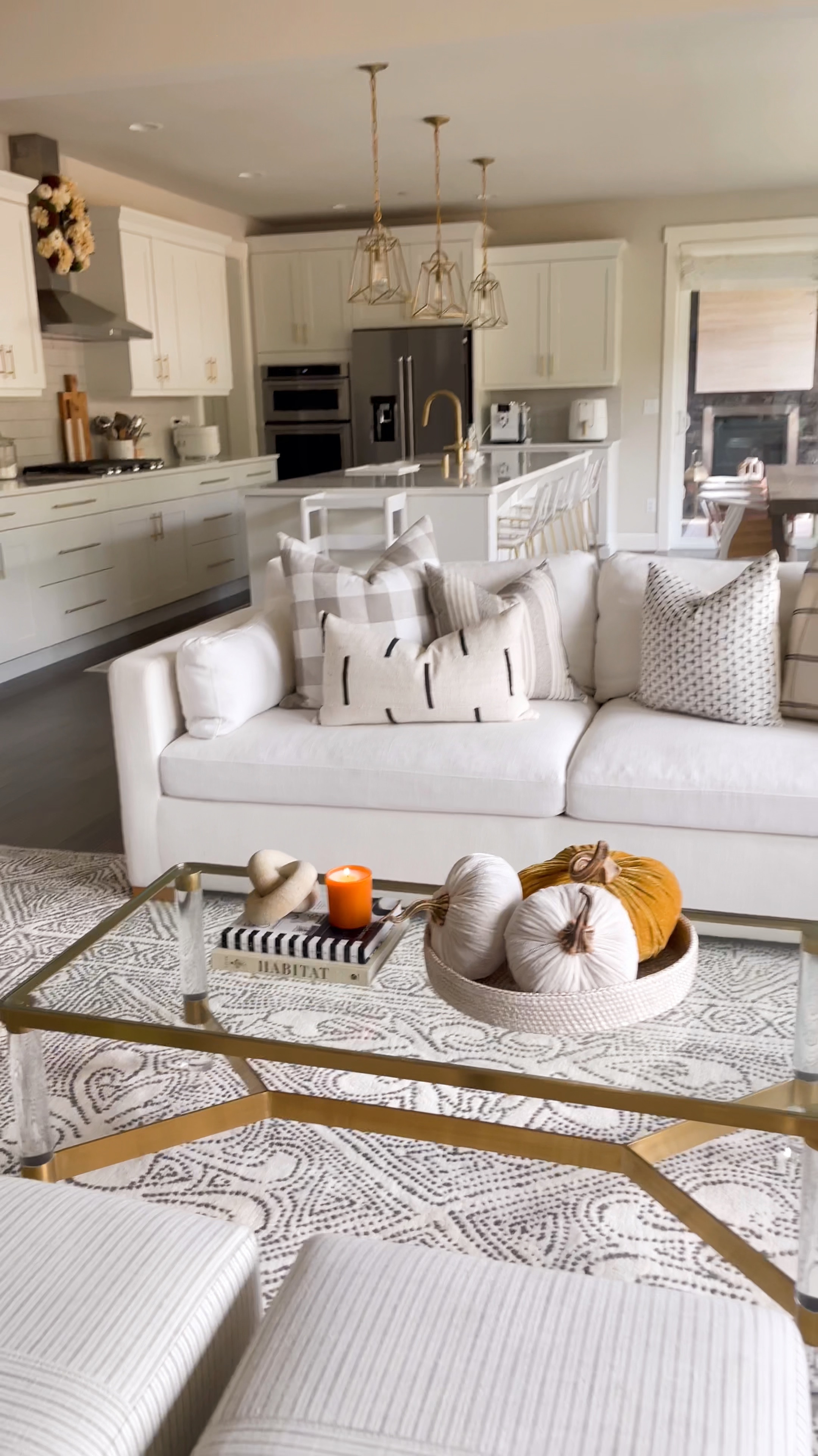 Fall home decor, living rooms, white couch, velvet pumpkins, plants, Grove Co Floor cleaner, hand soap refills

#LTKhome #LTKFind