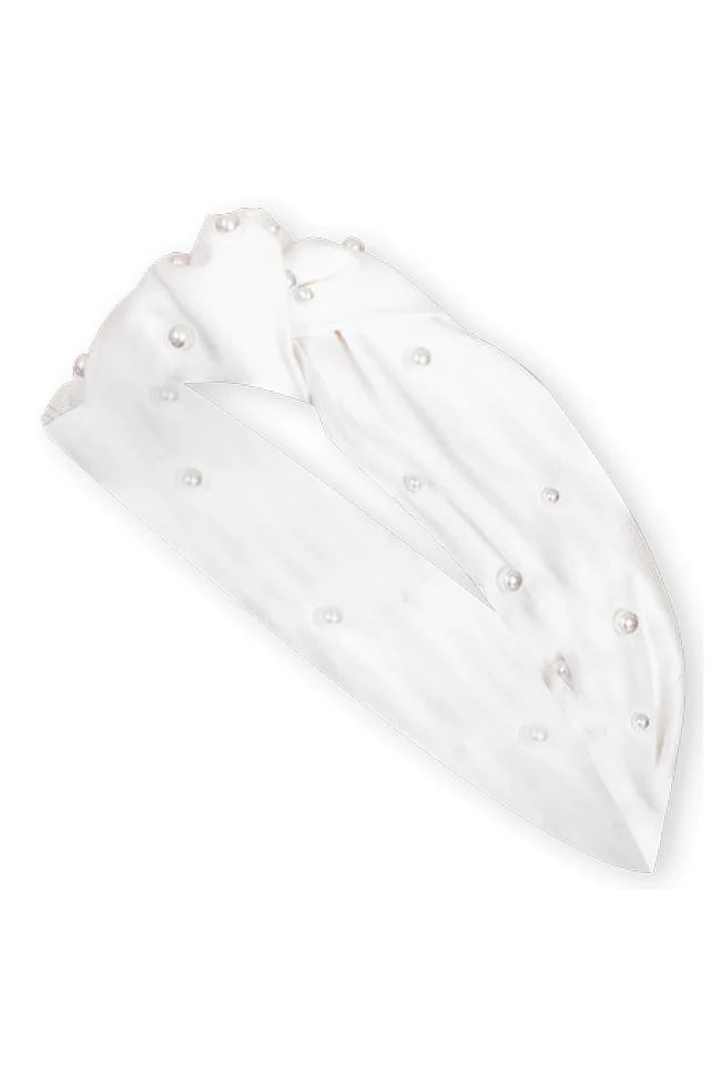 It's About Time White Pearl Headband | Pink Lily