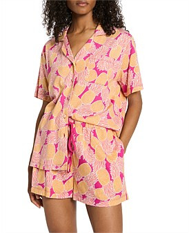 David Jones Marcs Women Feeling Pine Pj Shirt Set in Pink Multi, Size XS | David Jones (Australia & New Zealand)