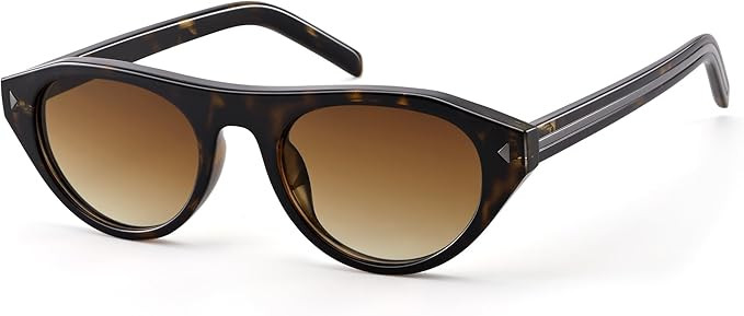 AZorb Retro Oval Sunglasses for Women Men, Small Narrow Vintage Flat Top Cateye Sun Glasses UV400... | Amazon (US)