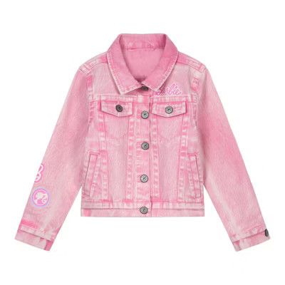 Barbie Little Girls Denim Jacket Pink 4 | Target