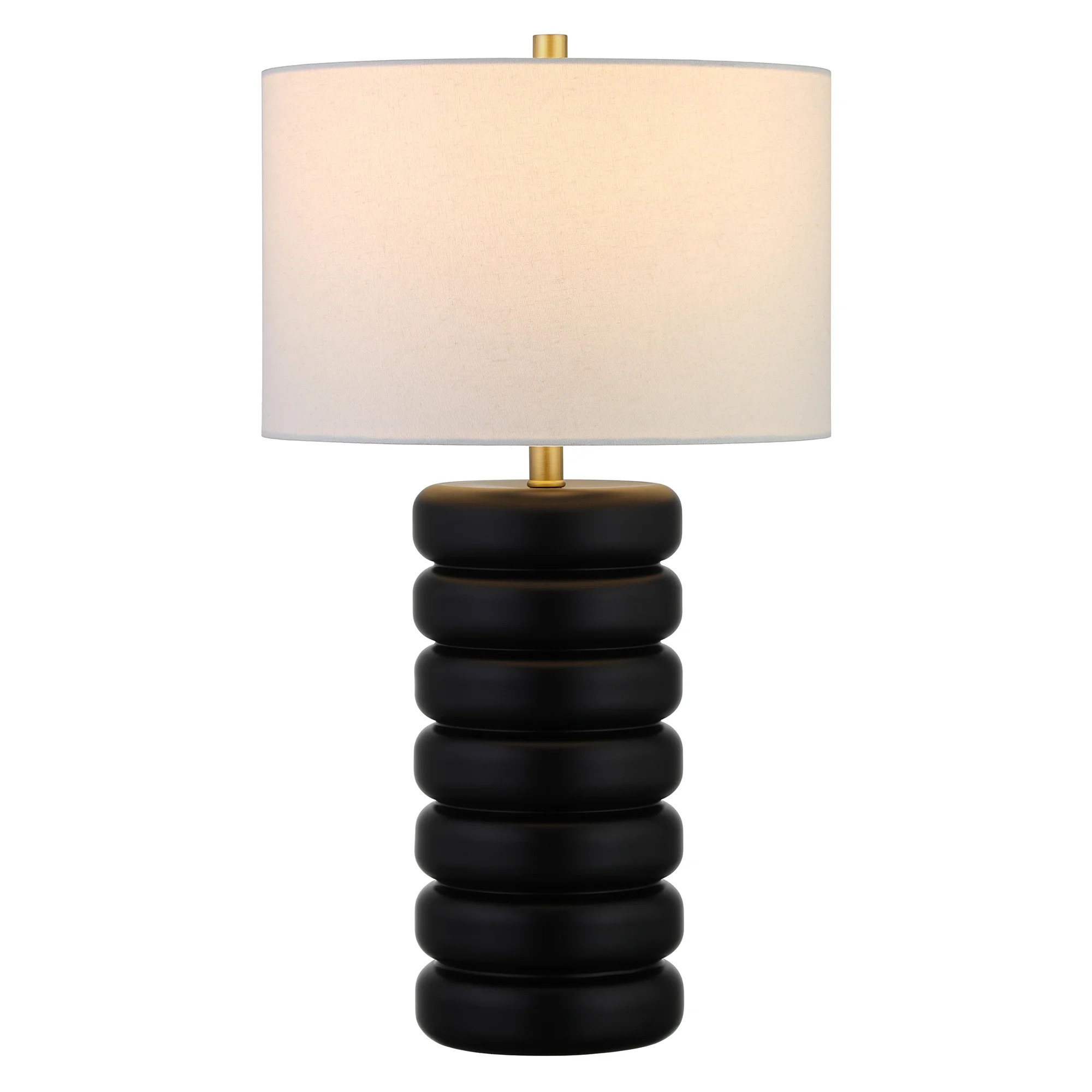 Evelyn&Zoe Modern/Contemporary 25" Tall Matte Black/Brass Table Lamp | Walmart (US)