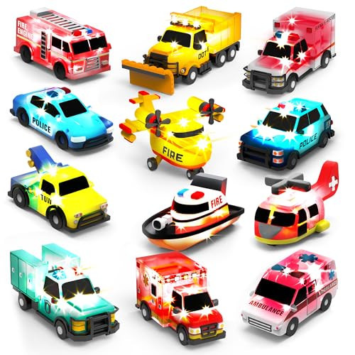 Tub Works® Emergency™ Cars Light Up Bath Toys, 12 Pack | Water-Activated Light Up Toys Flash & Change Color | Easy-Grip Baby & Toddler Bath Toys | Sensory Toys with Bath Lights for Kids Bath | Amazon (US)