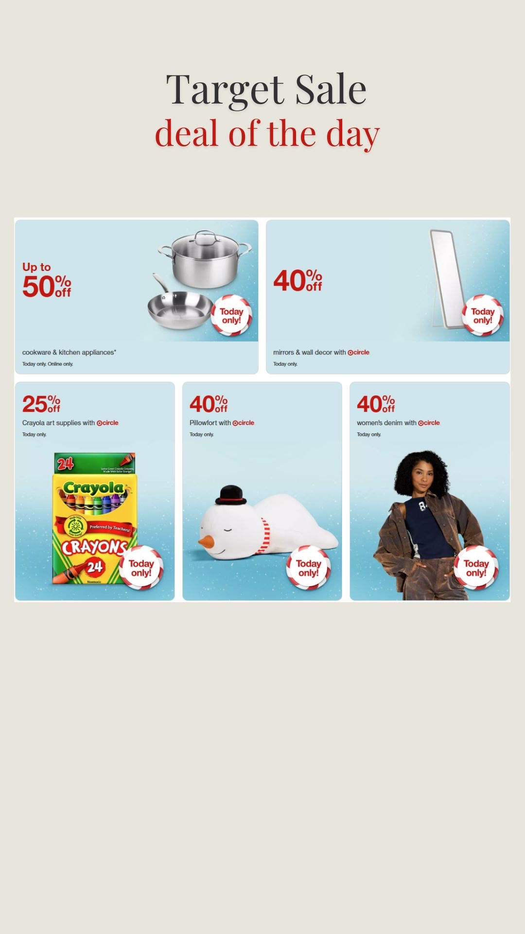 
Today only deals at Target (11/22/25)! sale, cyber week, black friday sales, holiday season, gift list, stocking stuffer, Christmas, Christmastime

#LTKCyberWeek #LTKSaleAlert #LTKHoliday