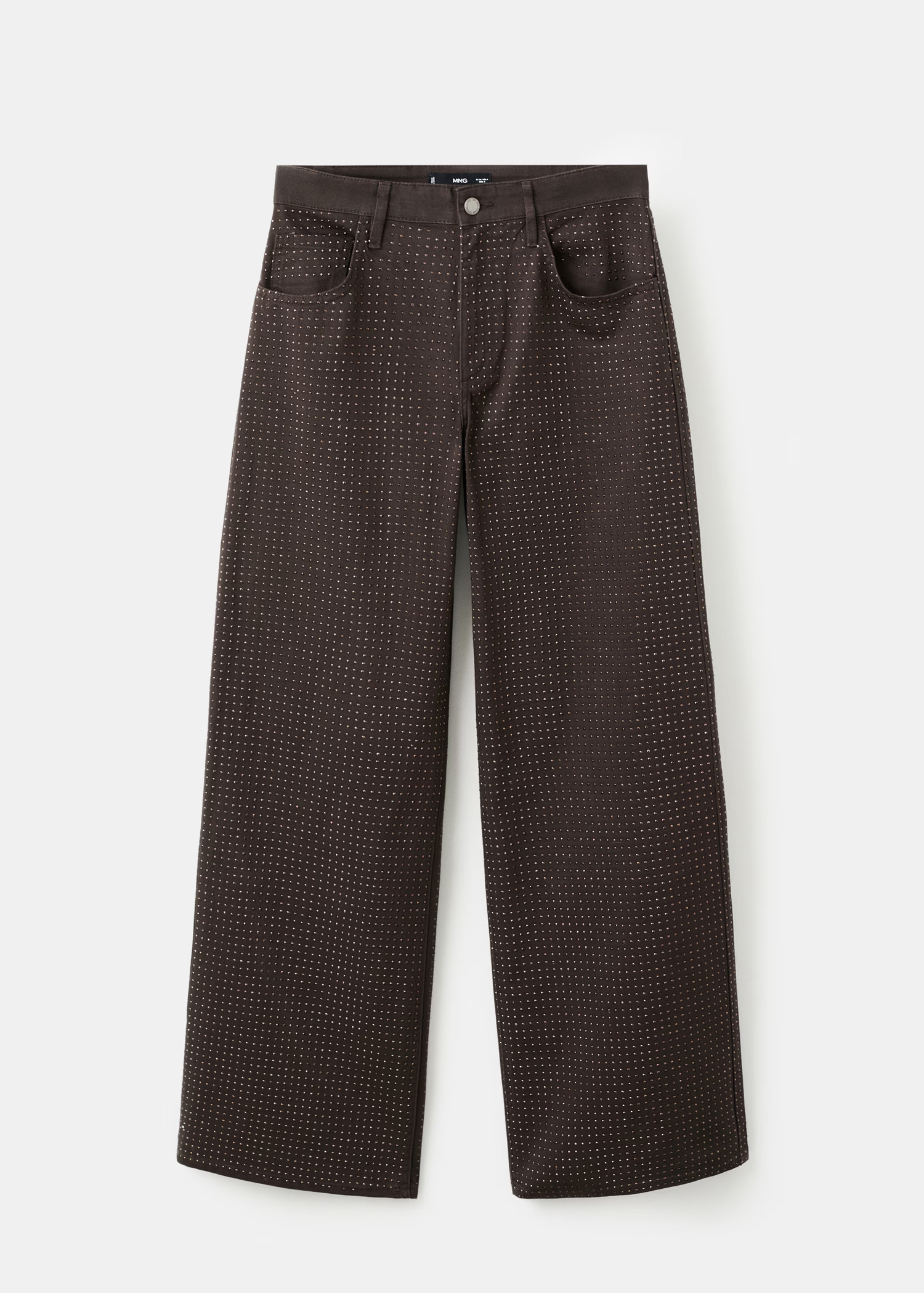 Wideleg jeans met stras | Mango EU