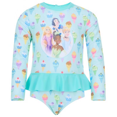 Disney Princess Infant Baby Girls UPF 50+ One Piece Bathing Suit Pale Aqua Princesses 12 Months | Target