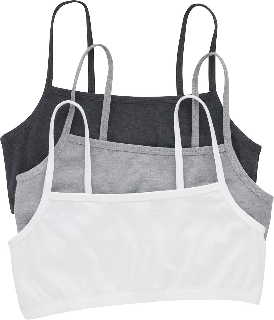 Hanes womens String Bralette Pack, Low-Impact Bra, Cooling Stretch Cotton Bralette, 3-Pack | Amazon (US)