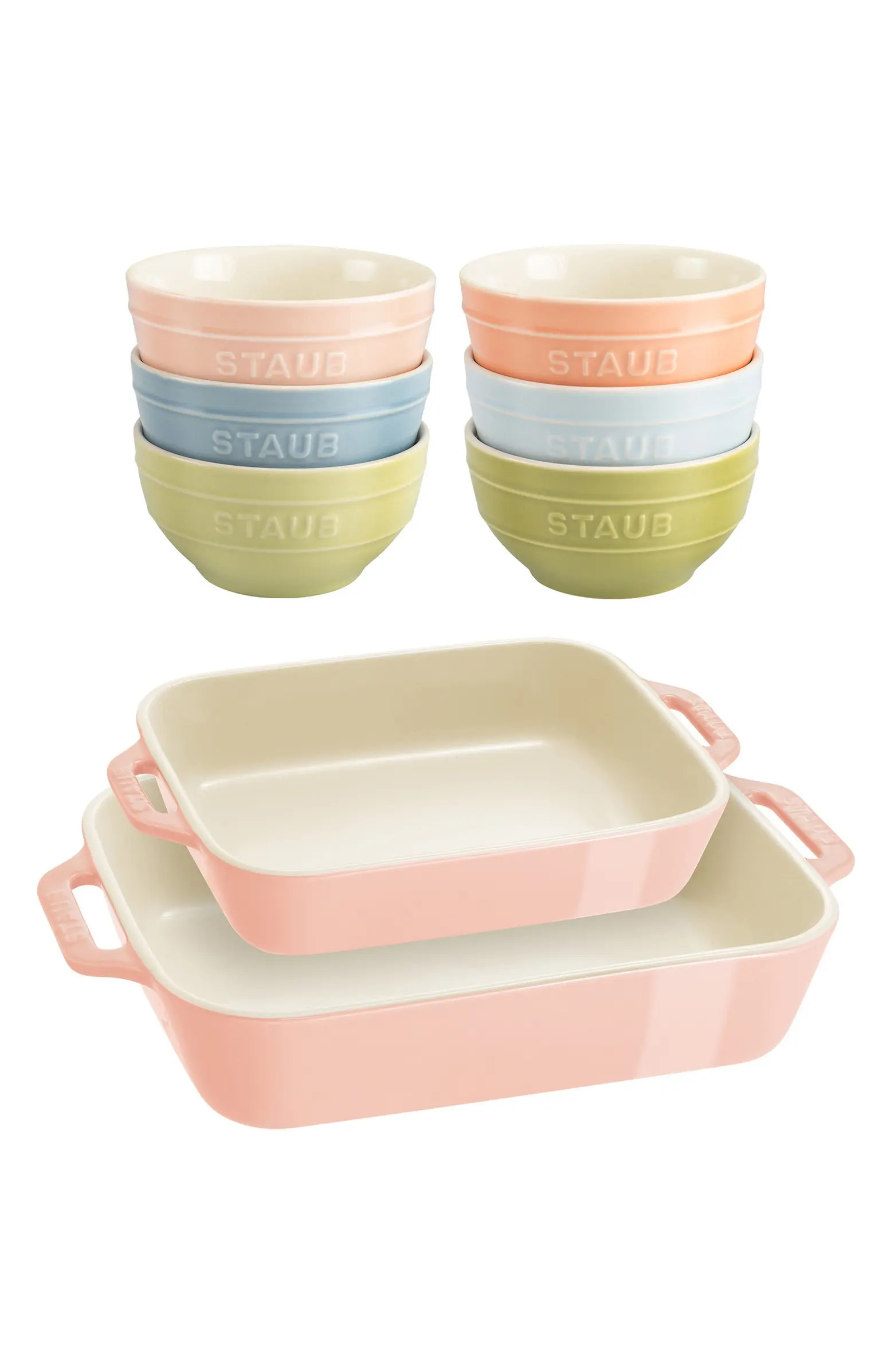 Staub 8-Piece Ceramic Macaron Bowls & Baking Dishes Set | Nordstrom | Nordstrom