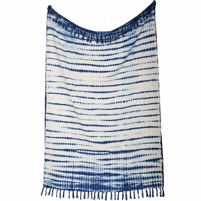 Indigo Shibori Throw Blanket Hand Loomed Couch Wrap Throw Tie Dyed Travel Shawl | eBay US