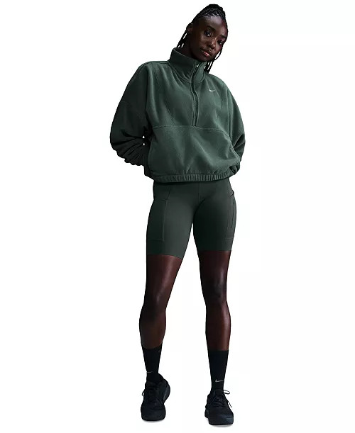 Nike Women's One Therma-FIT 1/2-Zip Fleece Top - Macy's | Macy's