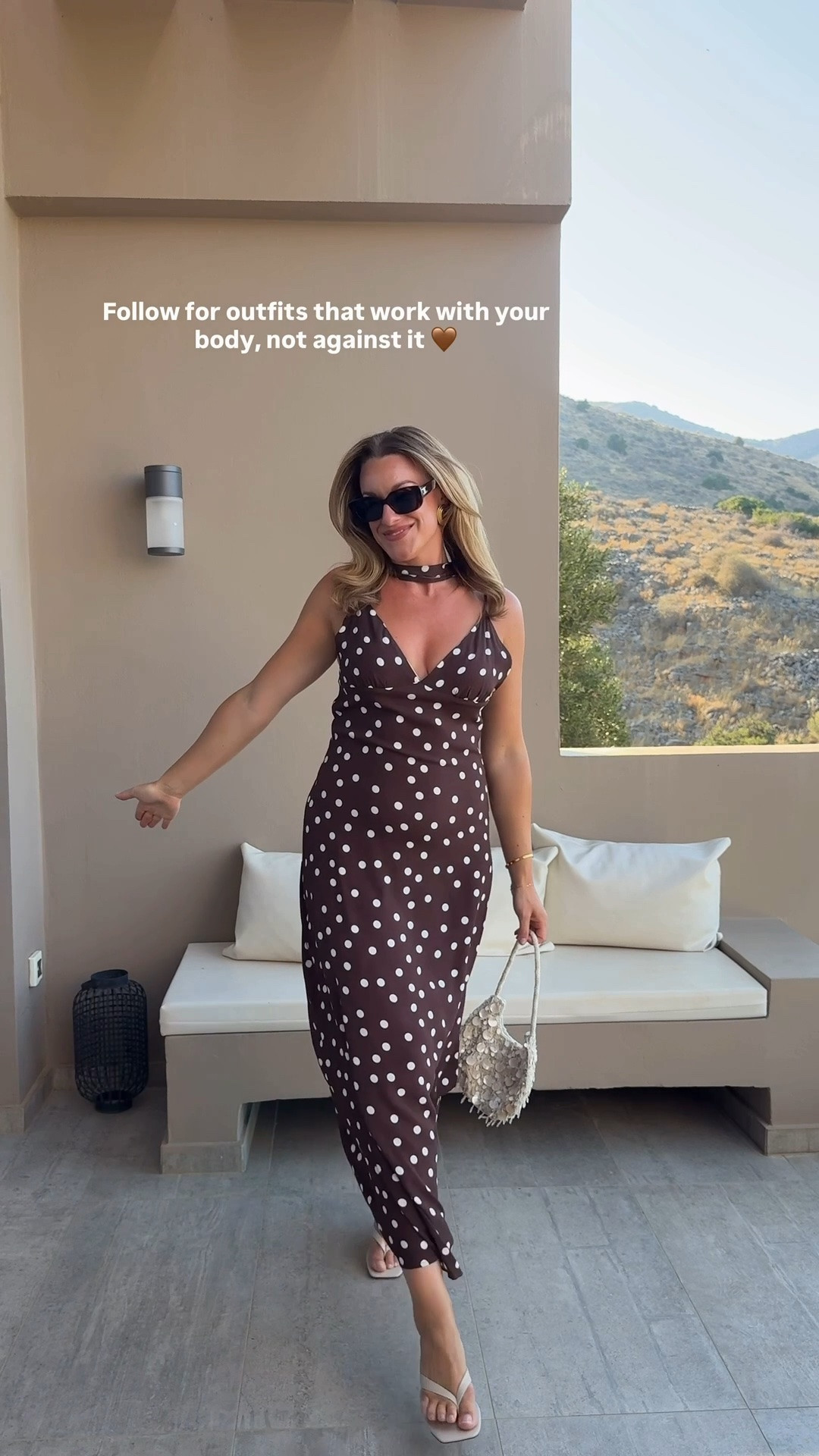 Brown polka dot dress , midi dress,

#LTKsummer #LTKmidsize #LTKdatenight