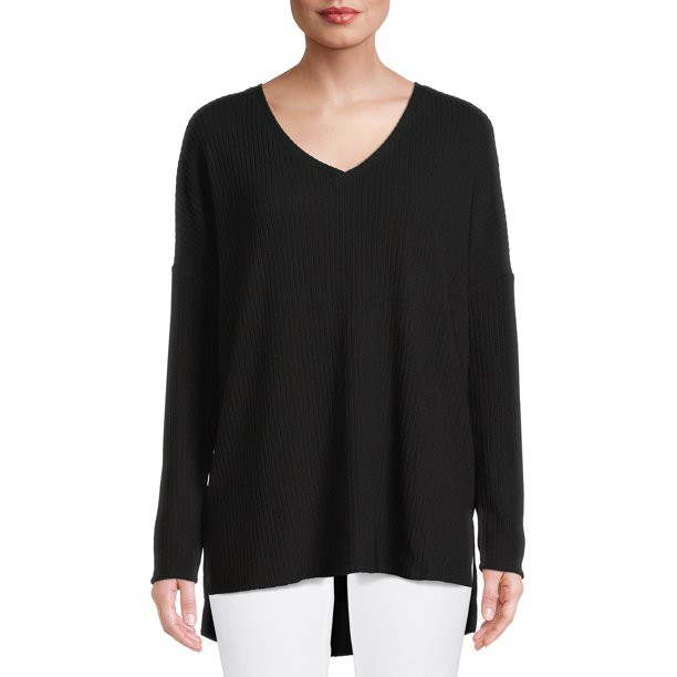 Time and Tru Women's Ribbed Tunic Top - Walmart.com | Walmart (US)