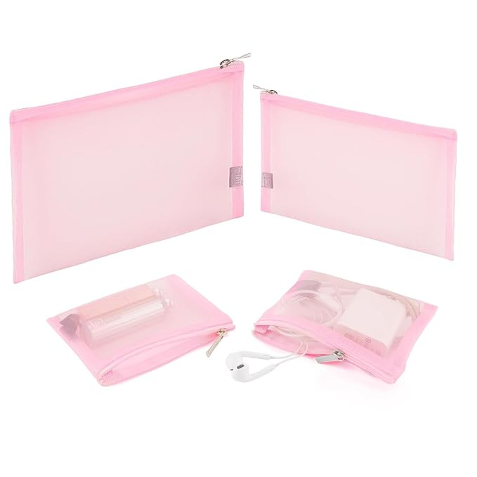 Mesh Pouch, Make up Bag with Zipper Cosmetic Organizer Pouch for Daily or Travel to Keep Small It... | Amazon (US)