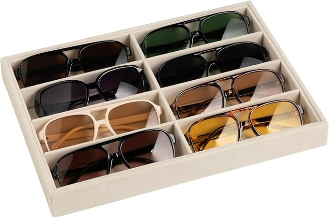 Frebeauty Sunglass Organizer,Velvet Glasses Organizer,8-Slot Sunglasses Tray for Drawer, Men's/Wo... | Amazon (US)