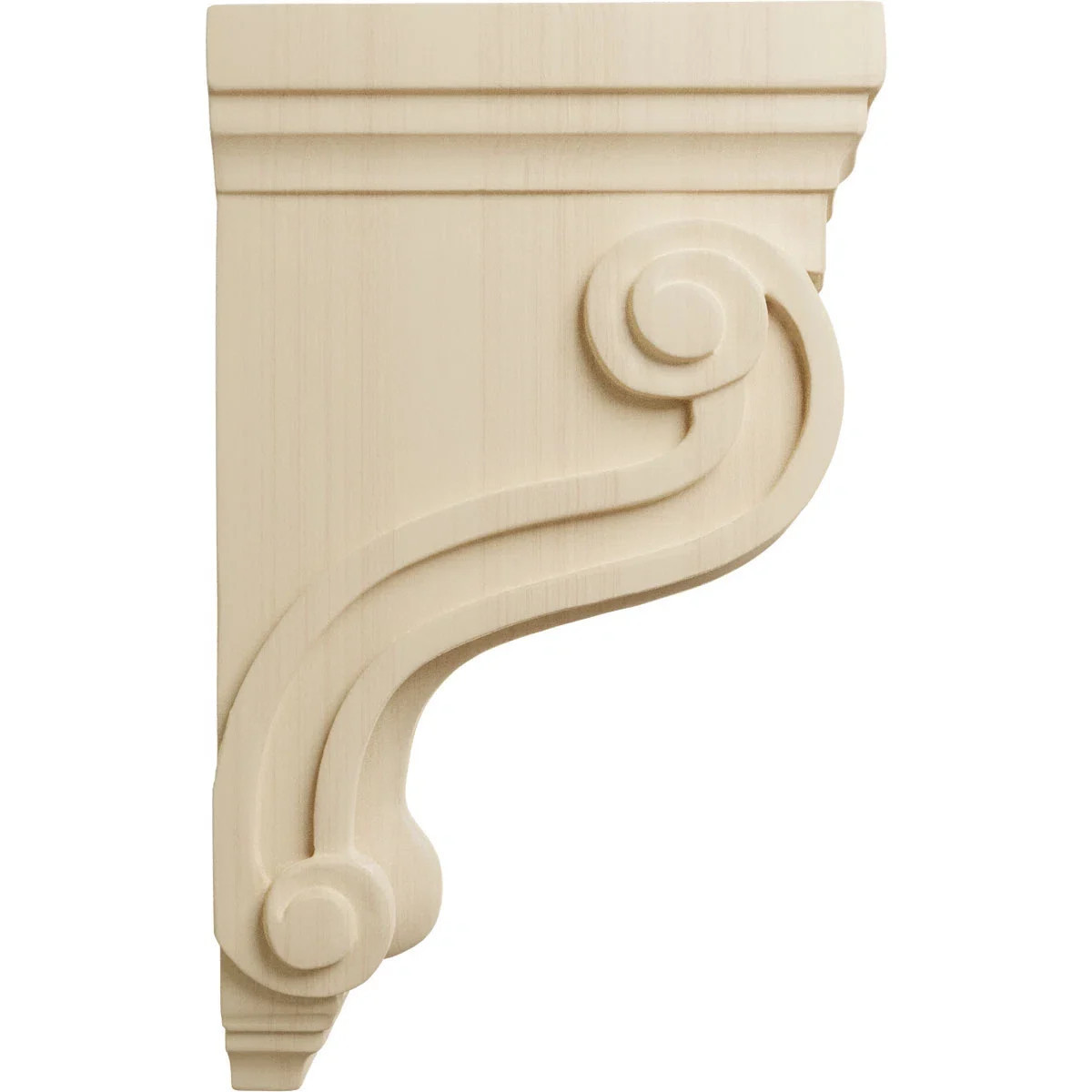 3 3/8"W x 6 1/2"D x 10 1/2"H Boston Traditional Scroll Corbel, Rubberwood (2-Pack) (Set of 2) | Wayfair North America