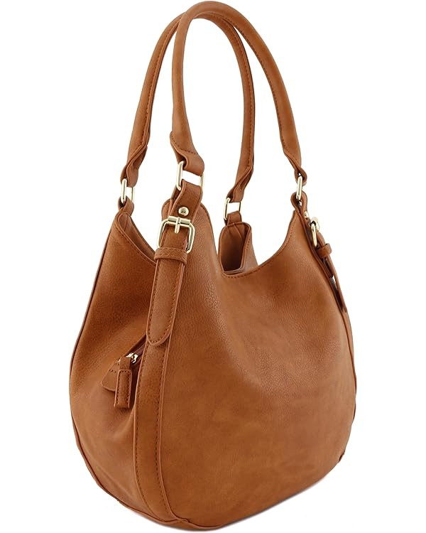 Light-weight 3 Compartment Faux Leather Medium Hobo Bag | Amazon (US)