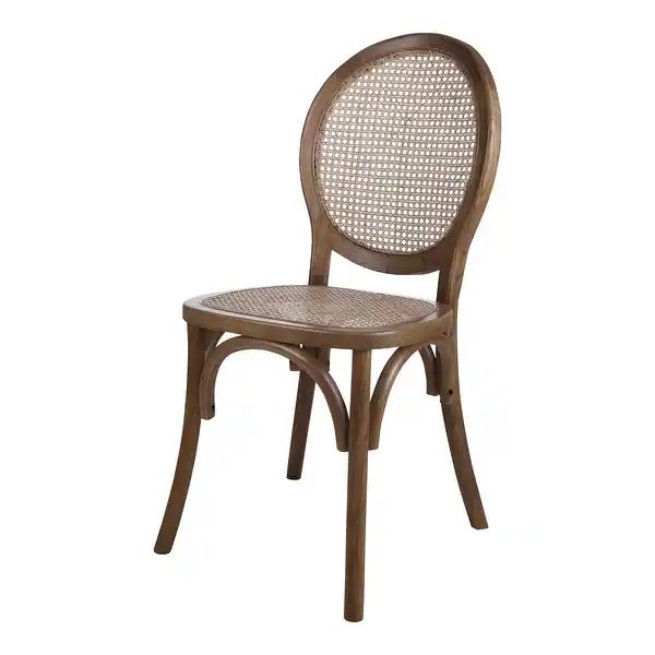 Aurelle Home Mid-Century Modern Rattan Dining Chair (Set of 2) - Overstock - 31138433 | Bed Bath & Beyond