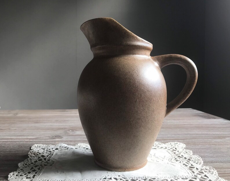 Vintage Cider Pitcher, Rustic Primitive Jug, Water milk pitcher, Utensil Holder jug, Stoneware te... | Etsy (US)