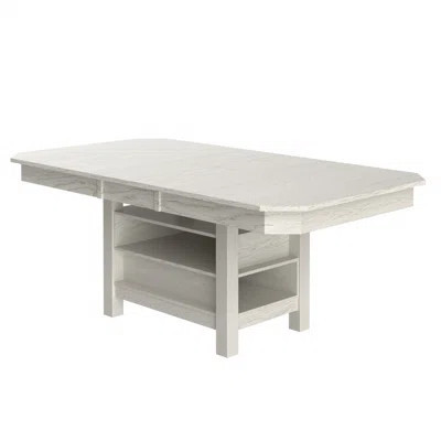Solid Wood Storage Dining Table Matte Grey Extendable Kitchen Table For 6 People | Wayfair North America