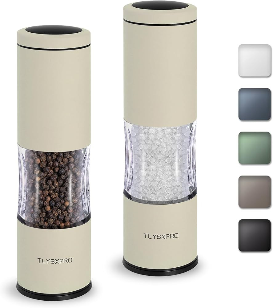 Salt and Pepper Grinder Set with Adjustable Coarseness | Manual Pepper Mill Grinder with Refillab... | Amazon (US)