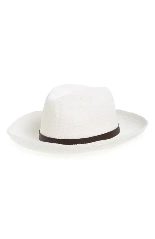 Nordstrom Straw Panama Hat in Ivory Combo at Nordstrom, Size Small | Nordstrom