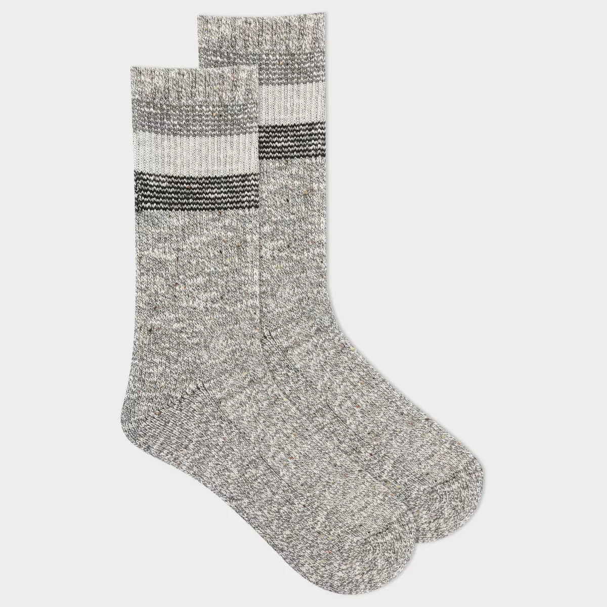 Alaska Knits Women's Timeless Wool Blend Striped Crew Socks - Gray 4-10 | Target