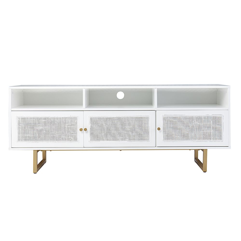 SEI Furniture Mursley Media Cabinet w/ Storage White and gold finish MS1094913 - Best Buy | Best Buy U.S.