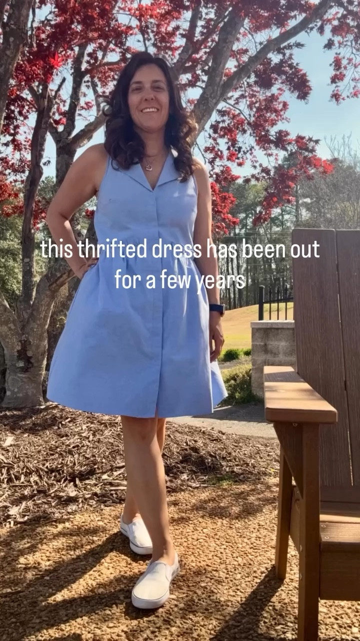 Spring called and she wanted this periwinkle moment. 🩵 This dress is a few years old from @tuckernuck but honestly? Still gets more compliments than anything I own. Good news — they have similar styles on sale right now, AND I found some really solid Amazon dupes that actually hold up. Linked everything (dress alternatives, Goodr sunnies, white Vans) over on LTK — link in bio.
#ootd #fyp #preppy #momstyle 
spring outfit ideas | tuckernuck style | blue shirtdress | amazon fashion finds | budget spring style | outfit of the day | chic on a budget | shirtdress outfit |

#LTKmomlife #LTKootd #LTKSaleAlert