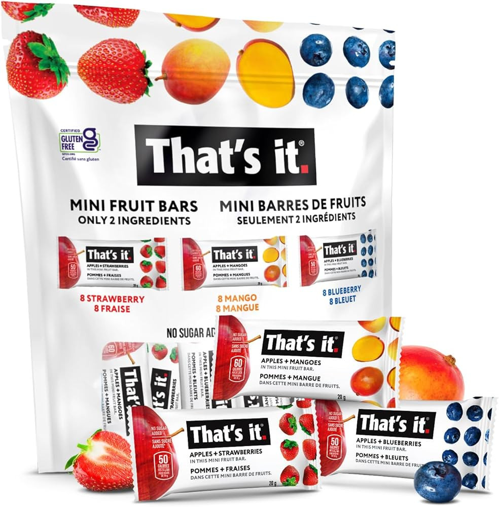 That's it. Mini Fruit Bars Variety (24 Pack) No Sugar Added, Plant-Based, Vegan & Gluten Free, Br... | Amazon (CA)