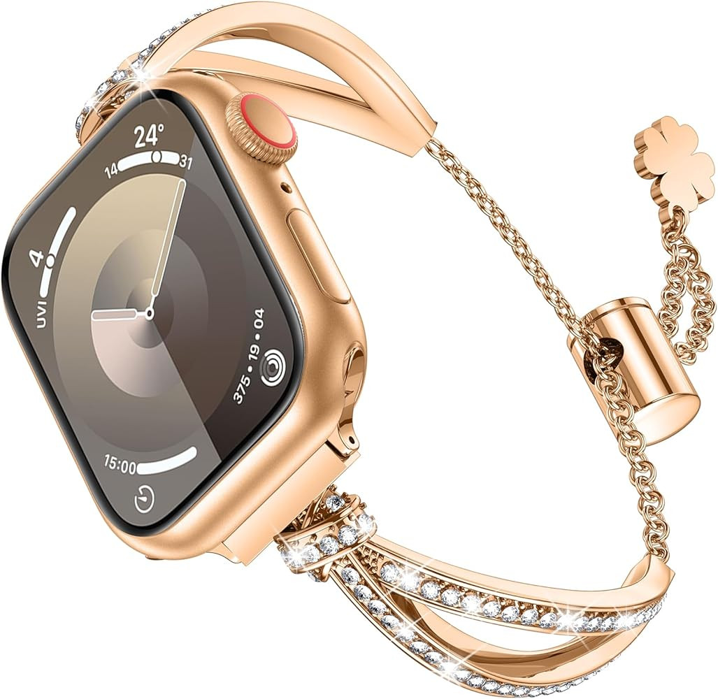 LETOID Bling Band Compatible with Apple Watch – 38mm 40mm 41mm 42mm 44mm 45mm 49mm Women Fancy ... | Amazon (US)