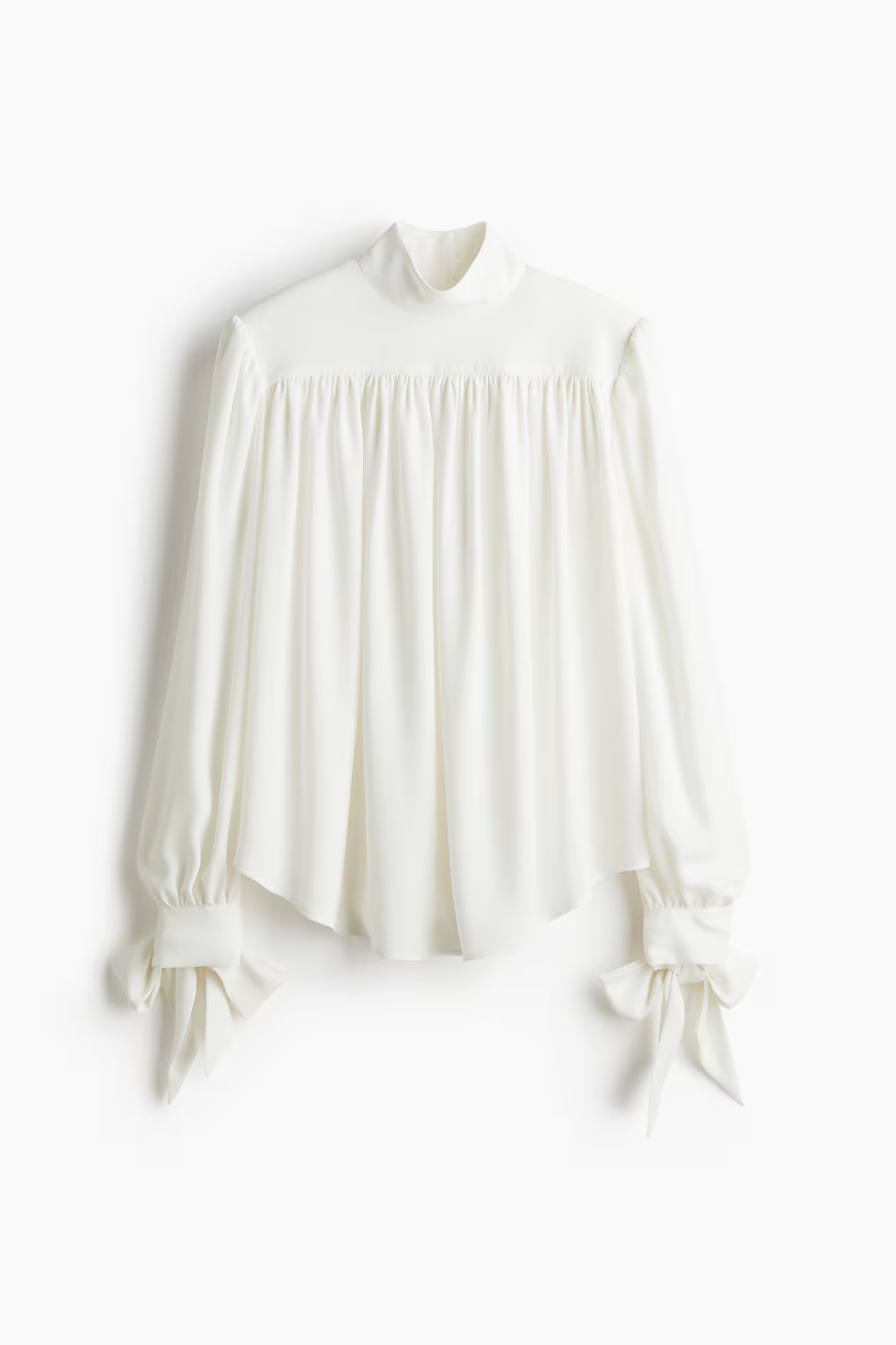 Shoulder-pad blouse - White - Ladies | H&M GB | H&M (UK, MY, IN, SG, PH, TW, HK)