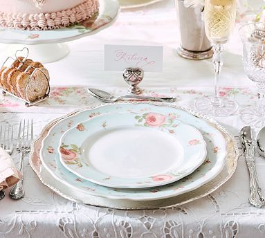 LoveShackFancy Garden Floral Porcelain Salad Plates - Set of 4 | Pottery Barn (US)