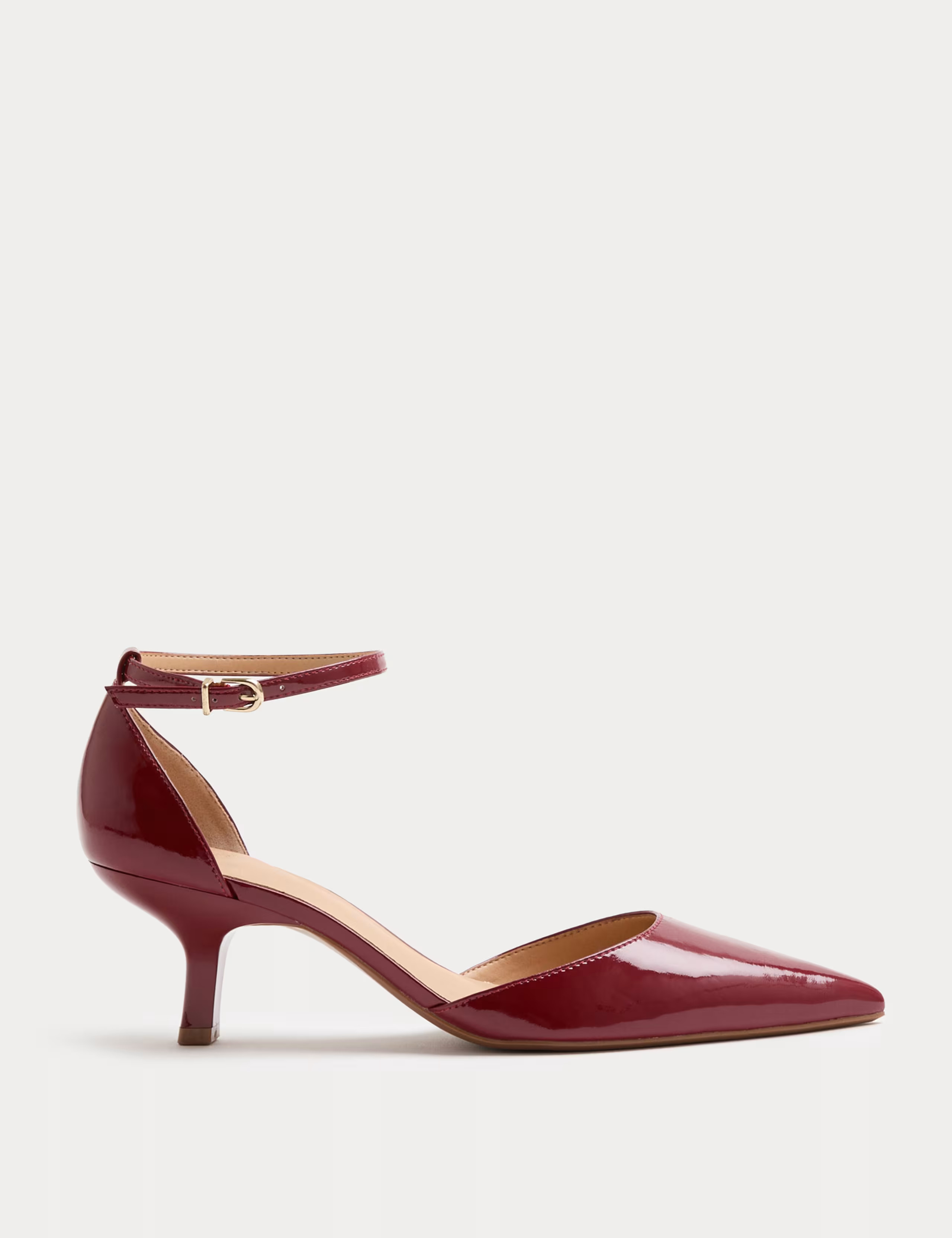 Ankle Strap Kitten Heel Pointed Court Shoes | Marks & Spencer (UK)