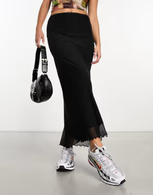 ASOS DESIGN mesh midi skirt in black | ASOS | ASOS (Global)