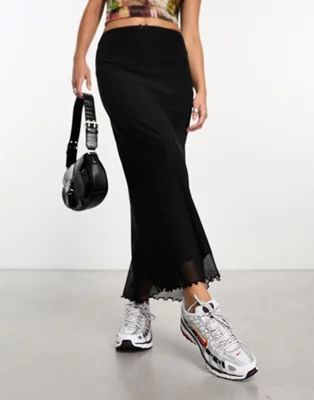ASOS DESIGN mesh midi skirt in black | ASOS (Global)