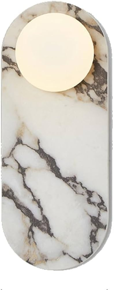 Natural Marble Wall Sconces, 3-Light Alabaster Wall Light, Hardwired Wall Light Fixtures, Modern ... | Amazon (US)