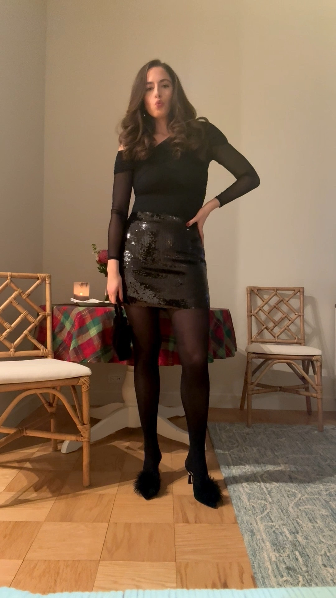 New years, New Year’s Eve, sequin skirt, black sequin mini skirt, black bodysuit, tulle bodysuit, date night outfit, winter date night outfit, black kitten heels, black mules, black mules, nyc date night 

#LTKTall #LTKFindsUnder100 #LTKSeasonal