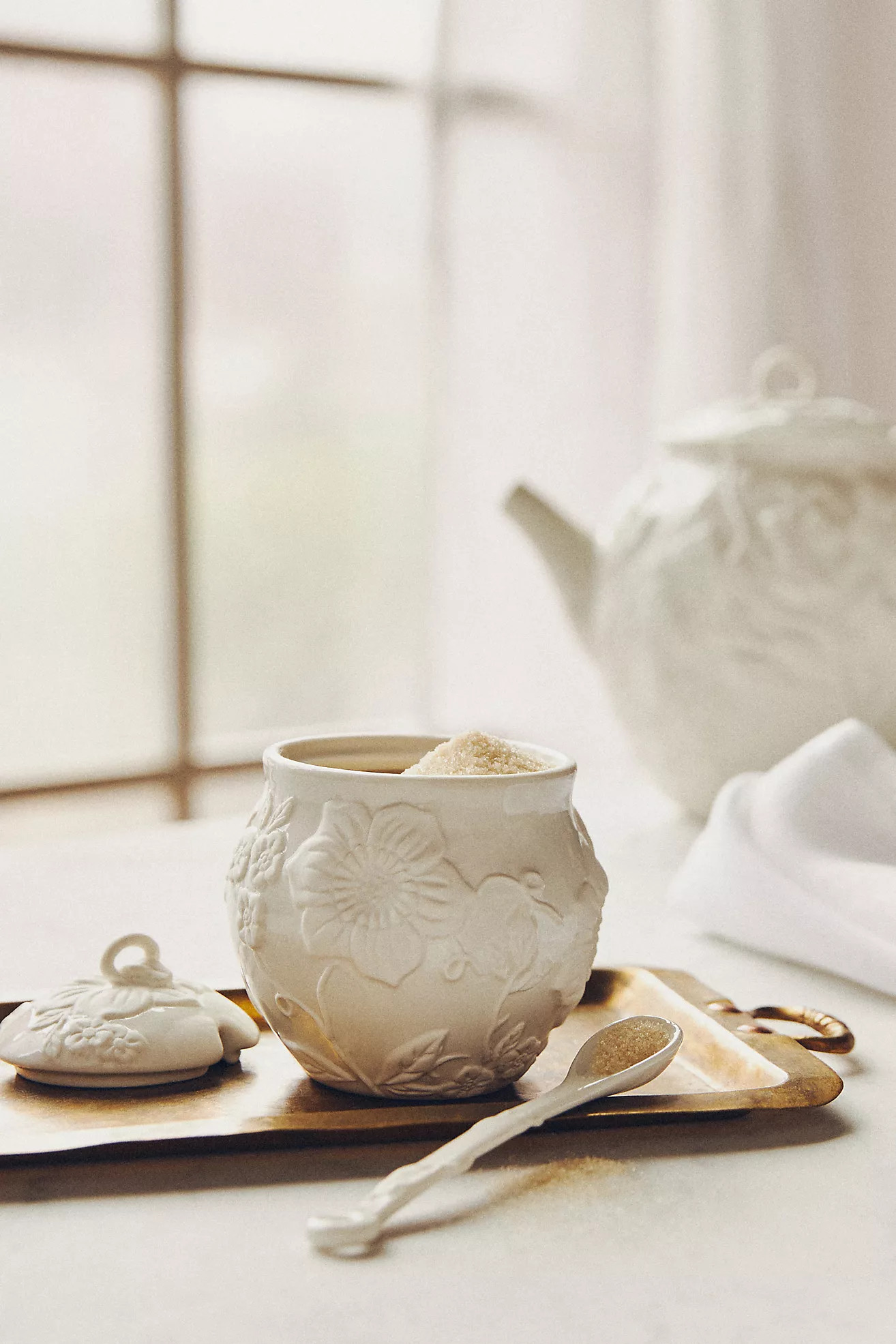 Luciana Glazed Stoneware Sugar | Anthropologie (US)